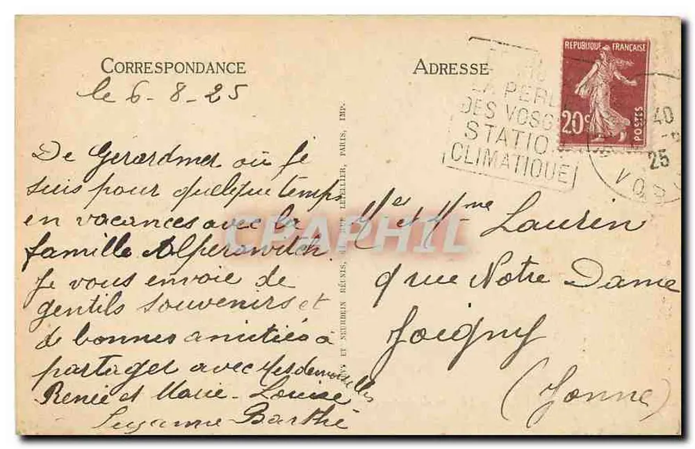 Gérardmer — O Lago de Longemer em direção a Xonrupt — LL, n°109 - Verso