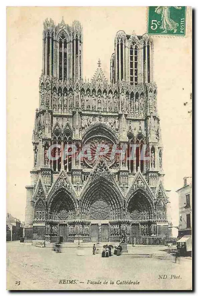 Reims — Facha da Catedral — ND Pbot. - Frente
