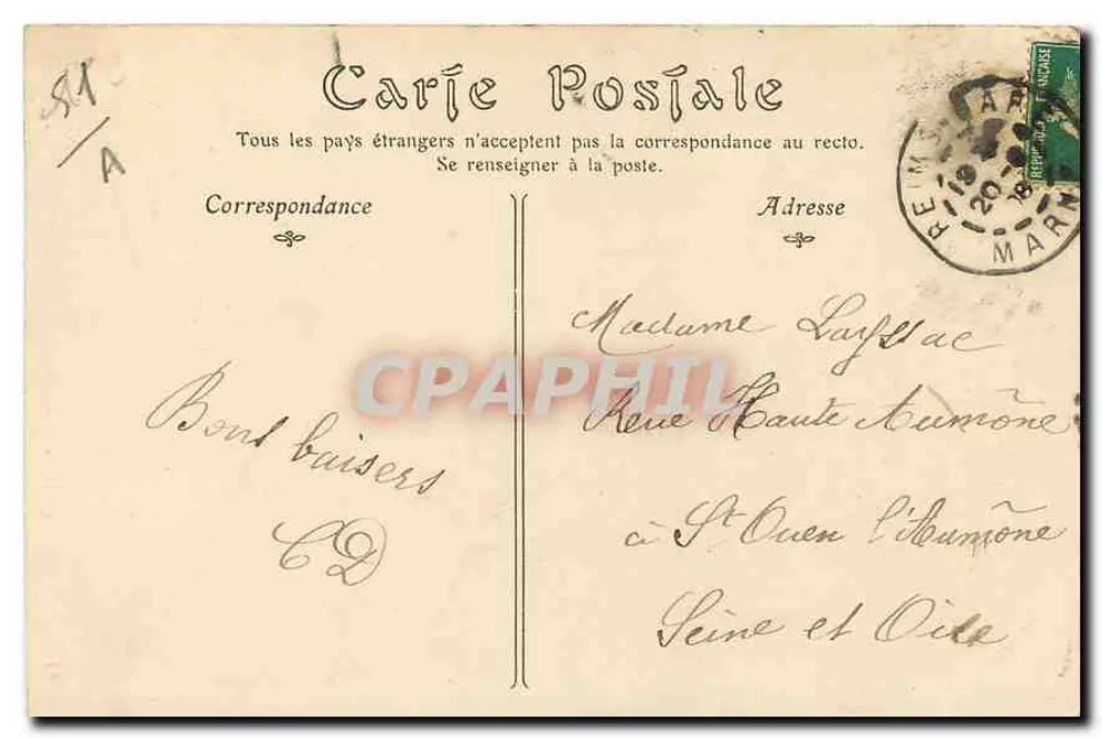 Reims — Facha da Catedral — ND Pbot. - Verso