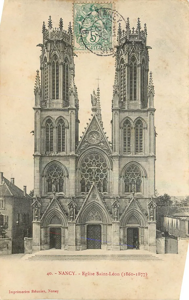 NANCY — Igreja de São Léon (1860-1877) — Imprensa Reunida, Nancé - Frente