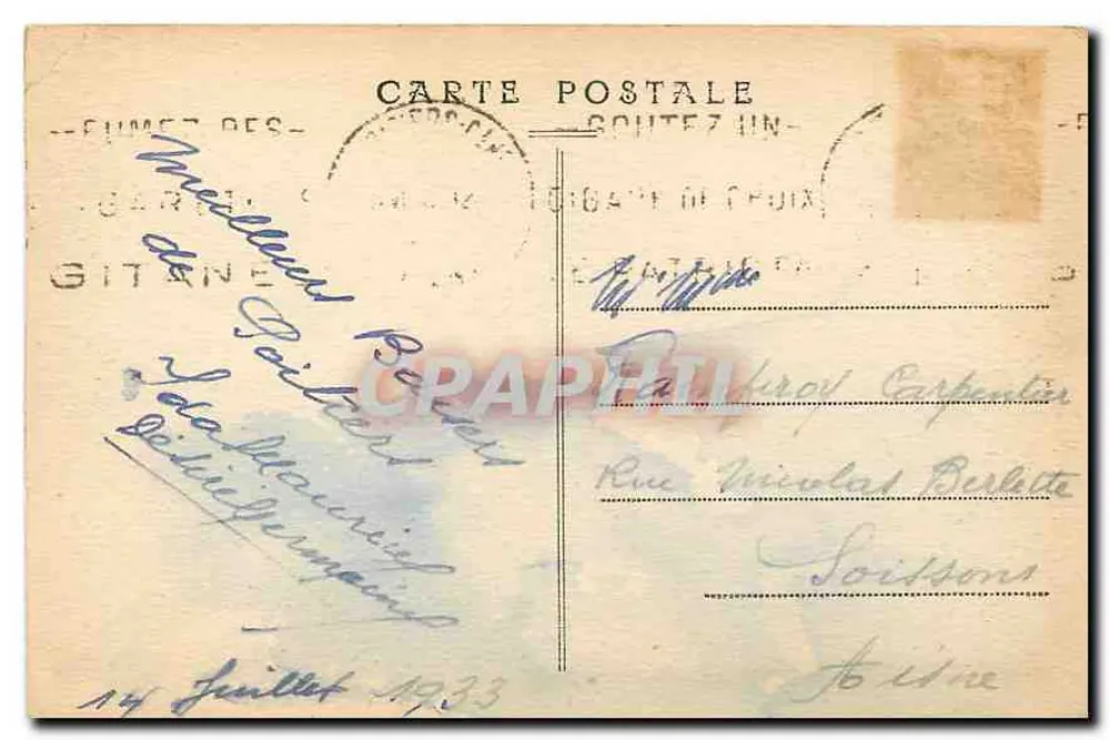 Poitiers — Monument aos Mortos (1914-1919) — Ch. Begnard-edição, Poitiers - Verso