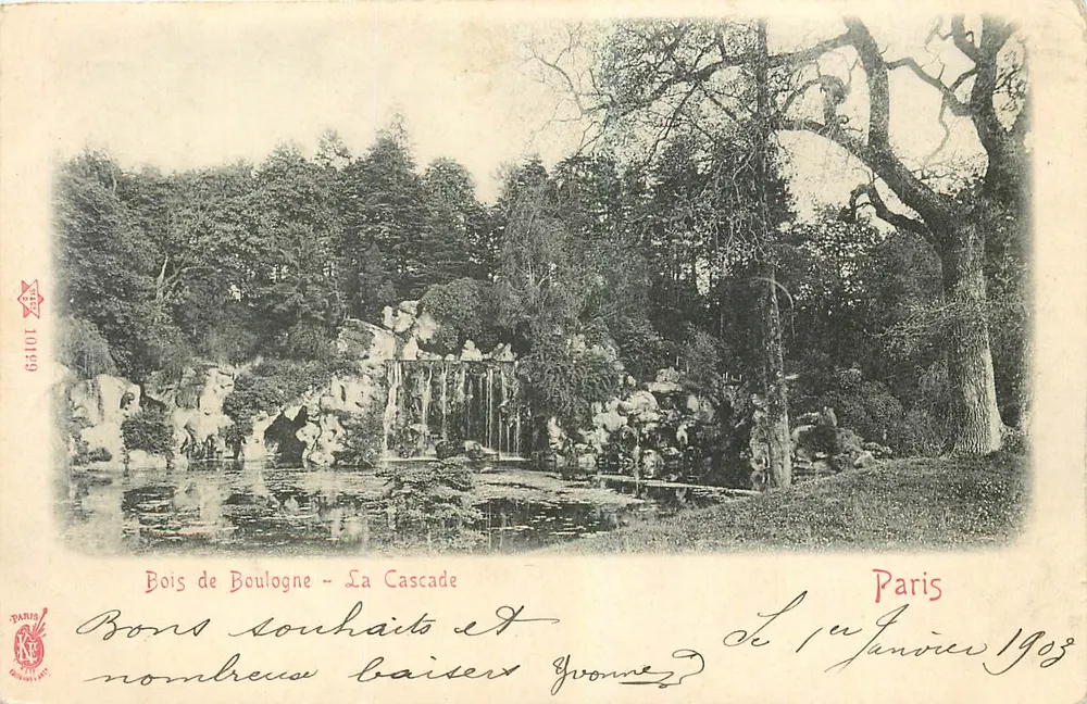 Bois de Boulogne - A Cascata — Paris, editor Paris, n° 10159 - Frente