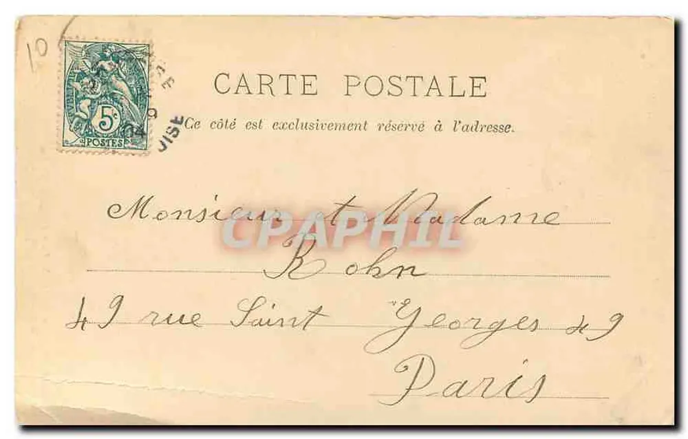 Pontoise - Kirche der Jungfrau Maria - Kapelle der Jungfrau — Druck von E. Rignault - Rückseite