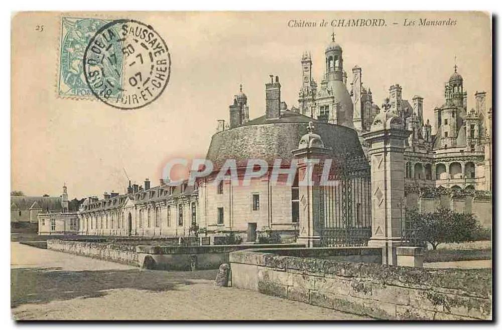 Castello di CHAMBORD — Le Mansarde — Editore non identificato, n° 25 - Recto