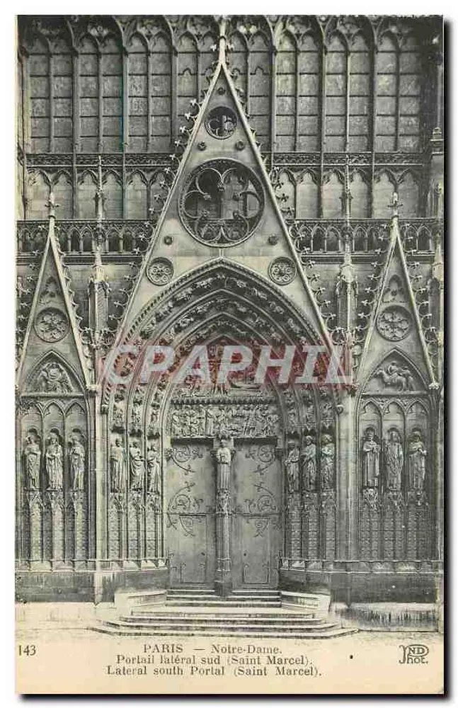 Paris — Notre-Dame. Portail latéral sud (Saint Marcel). — ND not. — N° 143 - Recto