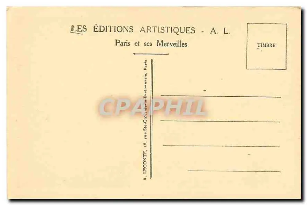 Paris - O Panteão — The Panthéon — Les Éditions Artistiques - A. L. - Verso
