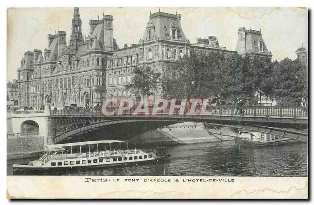 Paris - Der Pont d'Arcole & das Hotel-de-Ville - Vorderseite