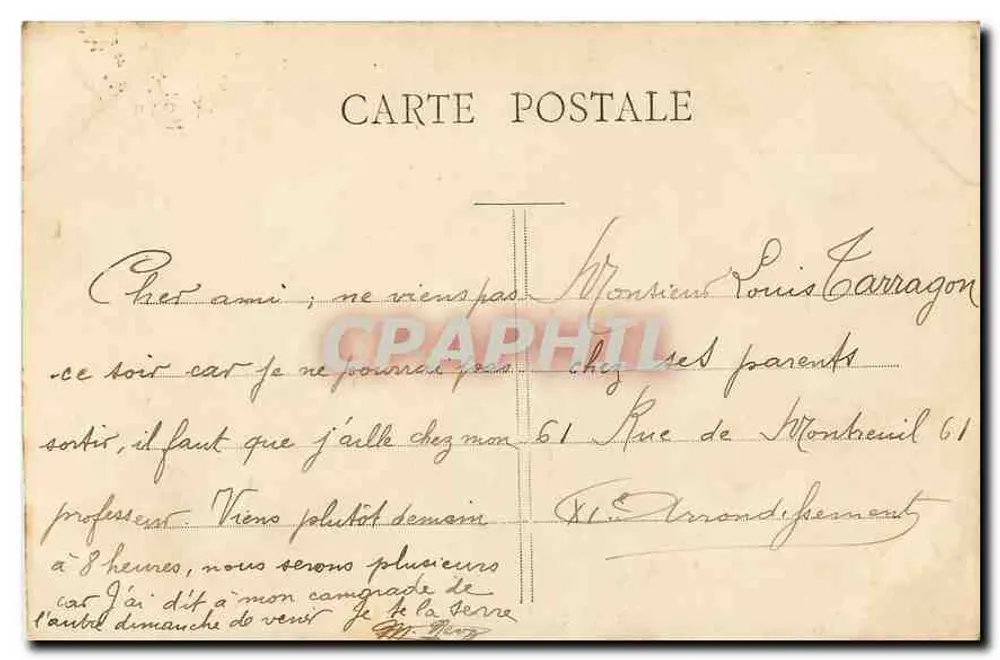 Paris - O Square Tenon - G.I. - n°324 - Verso
