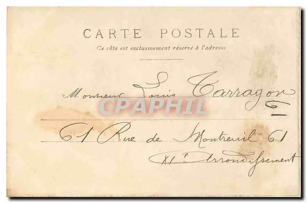 Entrada do Parc Monceau — Paris — editor anônimo, n° 273 - Verso