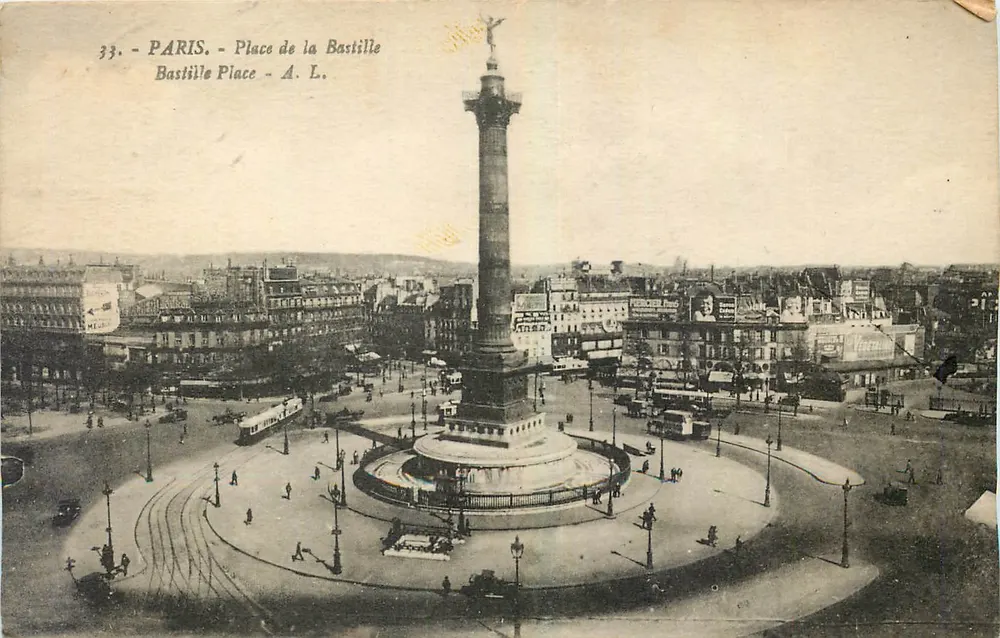 Paris - Praça da Bastilha — Coluna da Bastilha — A. L. n°33 - Frente