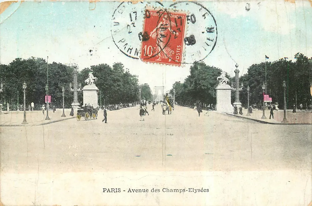 PARIS - Avenida dos Campos Elísios — vista panorâmica — editor não identificado, número de série não visível - Frente