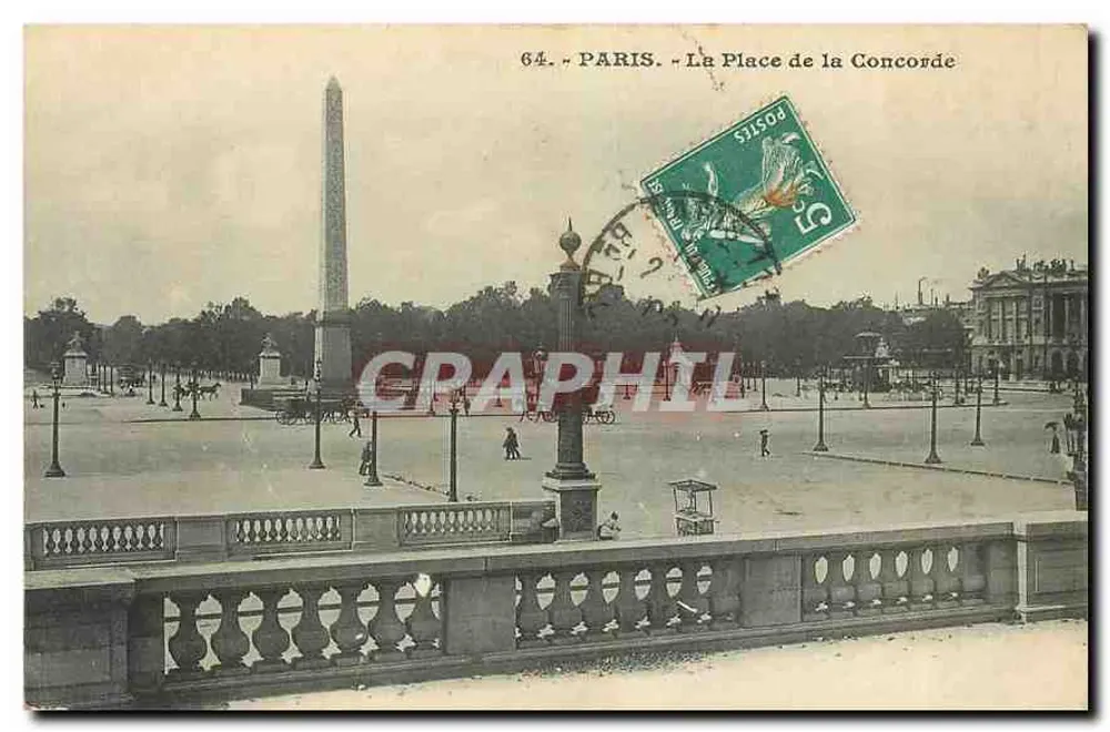 Paris - A Praça da Concórdia — editor desconhecido, n° 64 - Frente