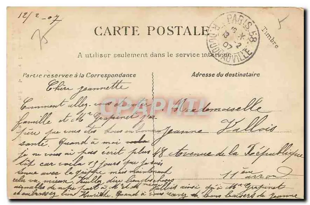 Montmartre — Praça São Pedro, A Cascata — G. C. A., Paris - Verso