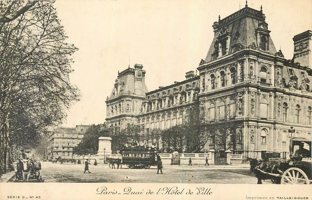 Paris - Quai de l'Hôtel de Ville — Série D - N° 45 — Impressa em Taille-Douce - Frente