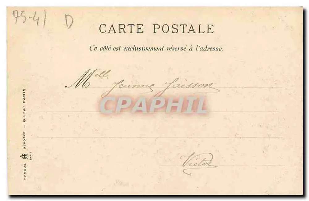 Paris - Quai de l'Hôtel de Ville — Série D - N° 45 — Impressa em Taille-Douce - Verso