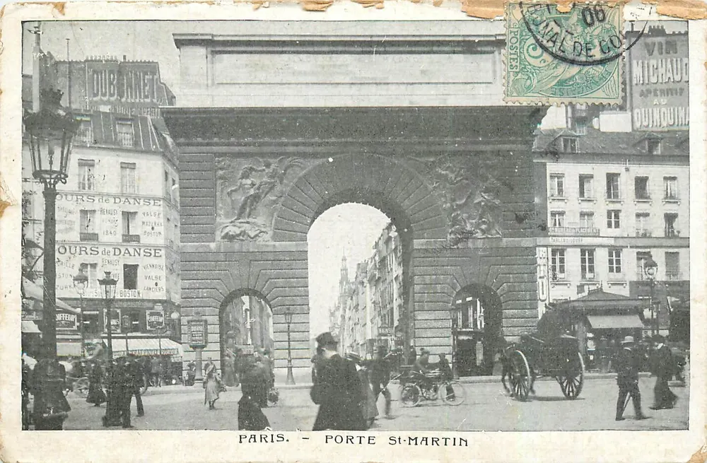 Paris — Porte Saint-Martin — éditeur imprimeur non visible, n° de série non lisible - Frente