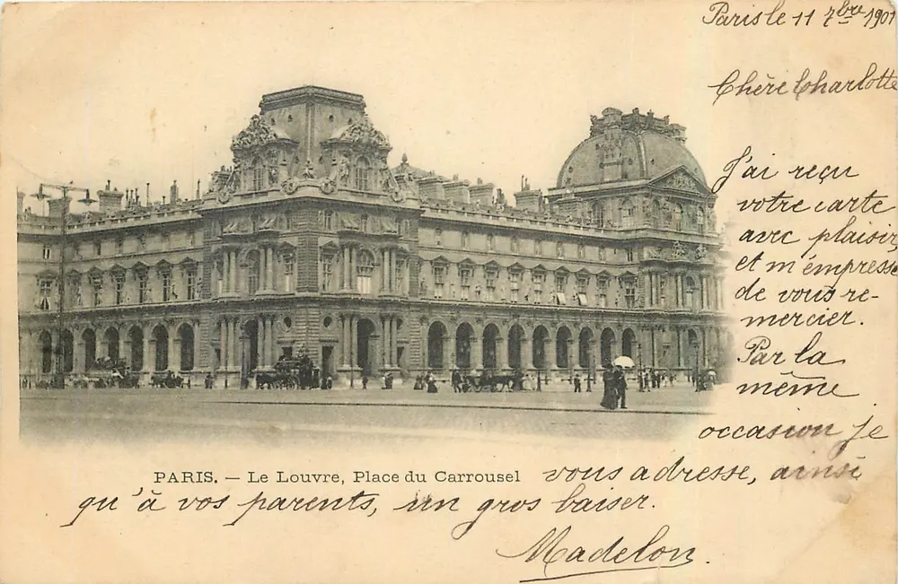 Paris — O Louvre, Praça do Carrossel — editor não visível - Frente
