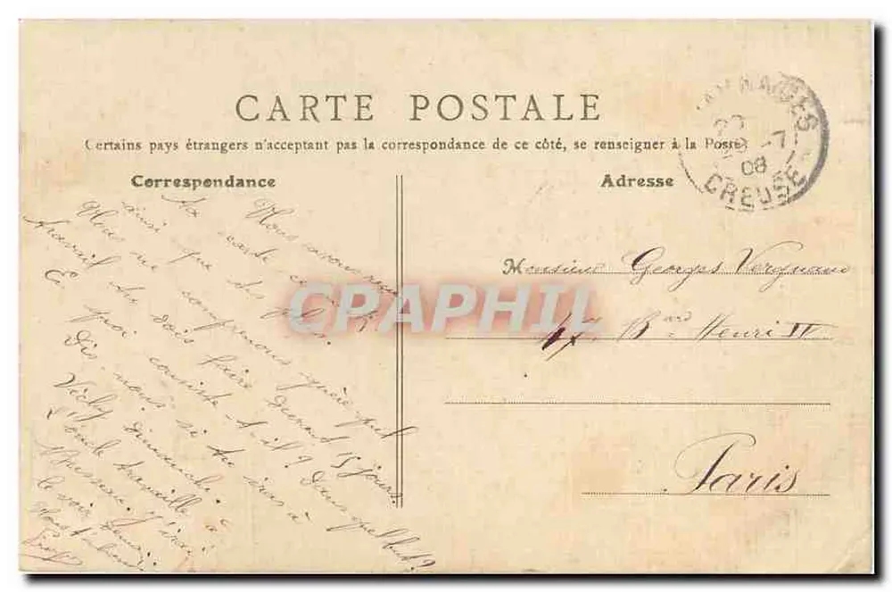 Paris — Palácio da Justiça, entrada principal — B. F., Paris, n° 543 - Verso