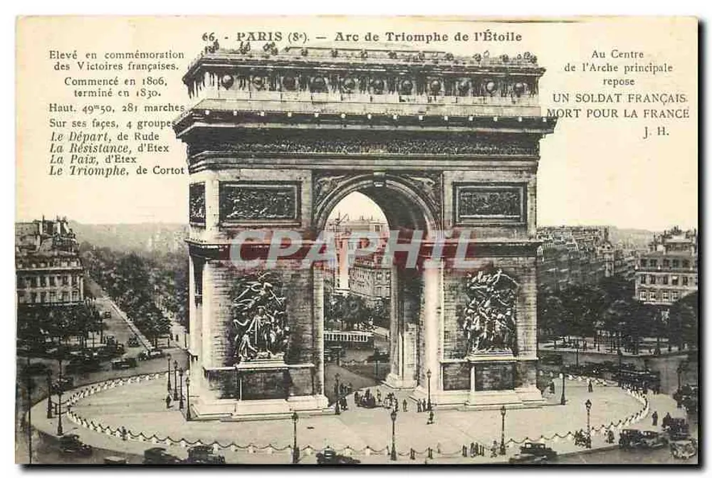 Paris (8e) — Arco do Triunfo da Estrela — L. Boisson, editor, 50, rue du Temple, Paris - Frente