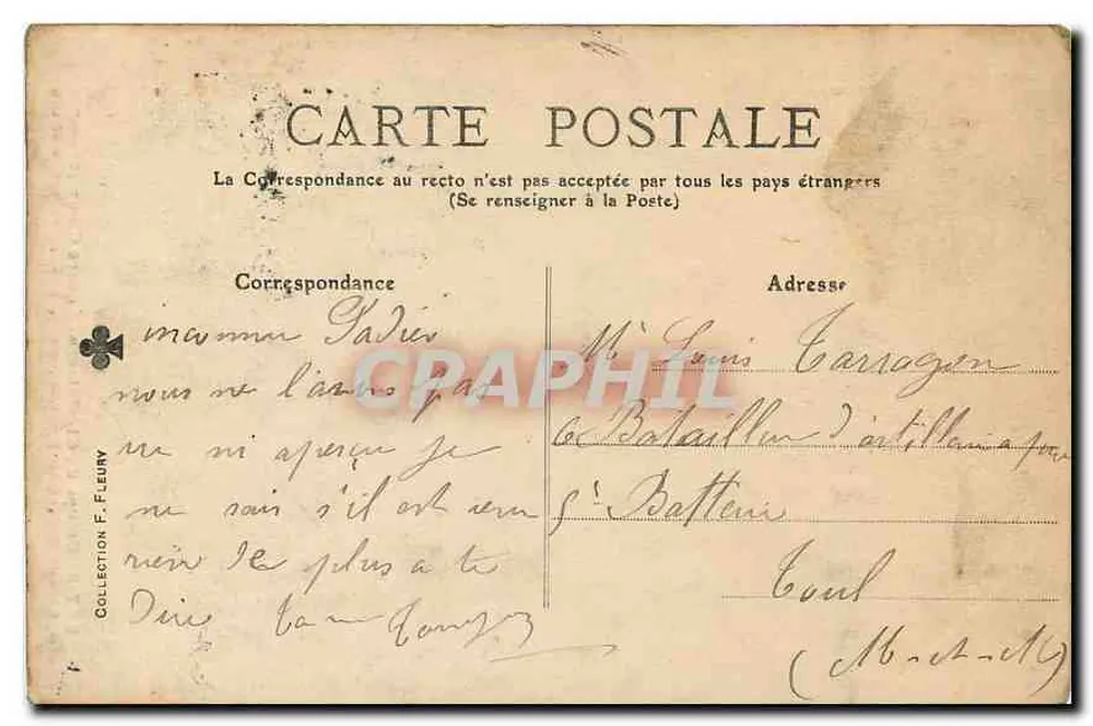 Grupo de Gladiadores — Praça Clamart — Paris — editor G. Poul, n° 88718 - Verso