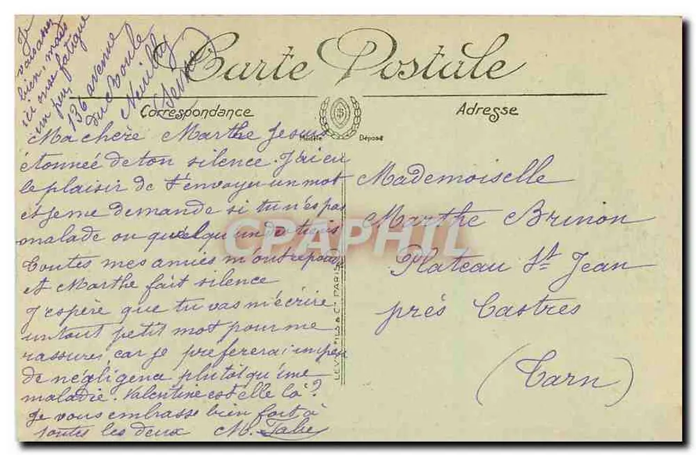 Paris — Le Lac du Bois de Boulogne — LL. n°401 - Verso