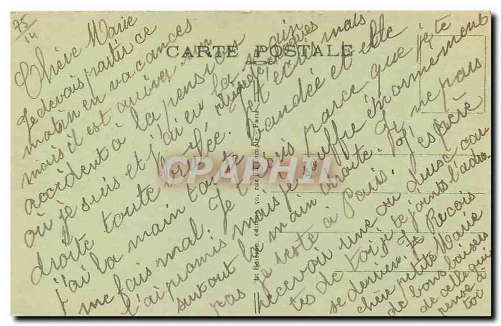 Parc Montsouris — Un Coin pittoresque — J.H. n°1382 - Verso