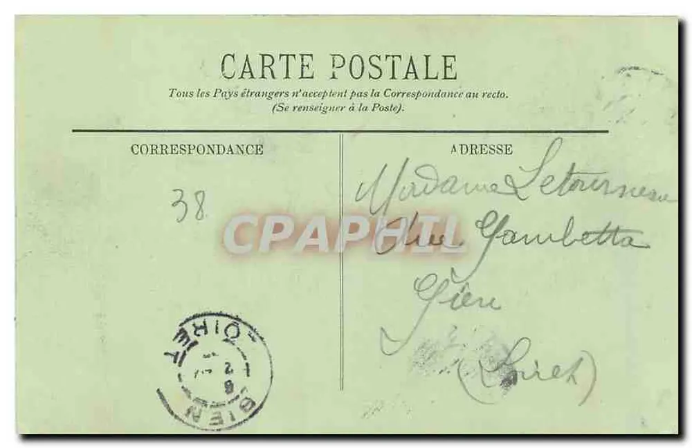Paris — O Domo dos Inválidos — LL. n° 238 - Verso