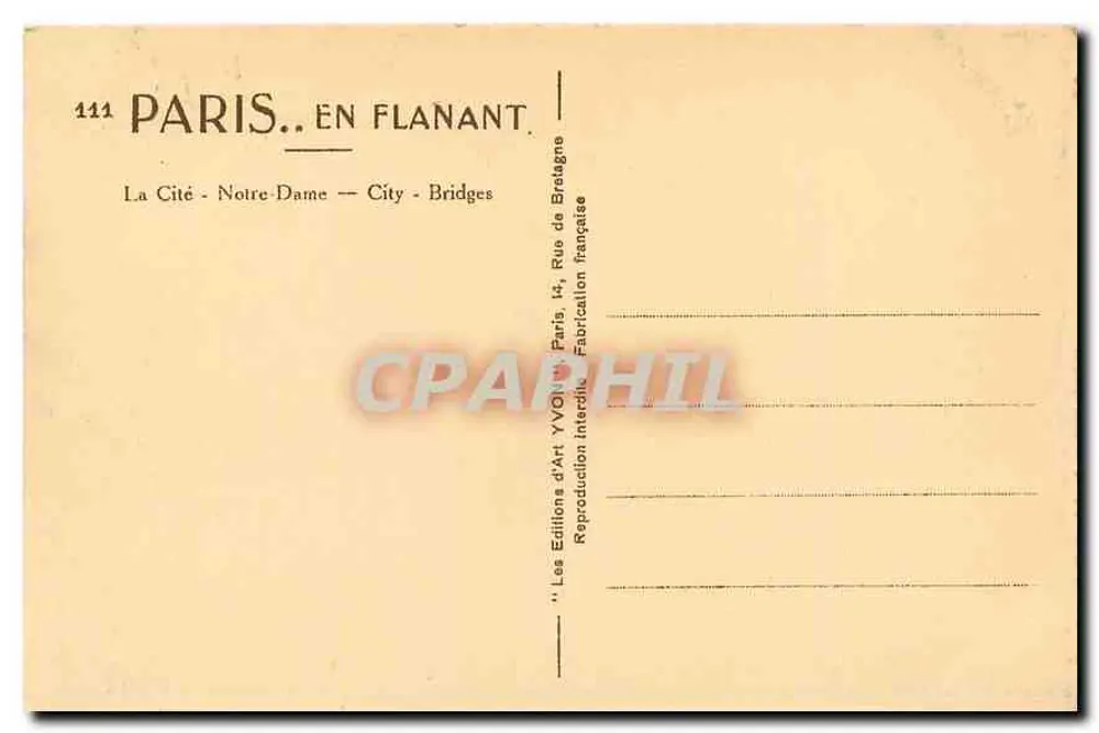 Paris - Notre-Dame e pontes — Les Éditions d'Art YVON - Verso