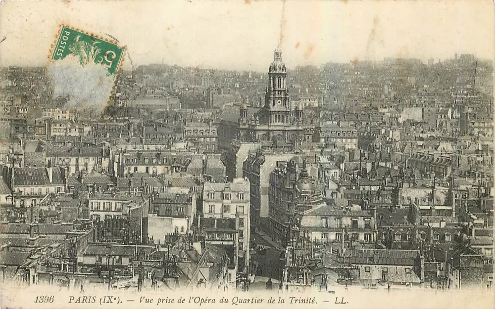 Parigi (IXe) — Vista scattata dall'Opéra del Quartiere della Trinité — LL. - Recto