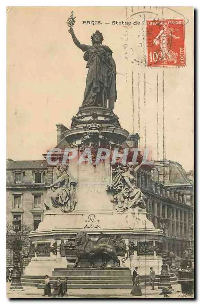 Paris — Estátua da República — editor desconhecido, número de série não visível - Frente