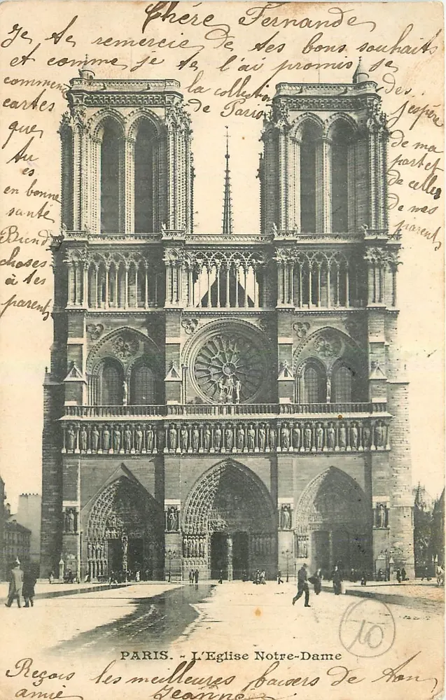 Parijs - De Kerk van Notre-Dame — uitgever niet geïdentificeerd, serie-nummer niet zichtbaar - Voorkant