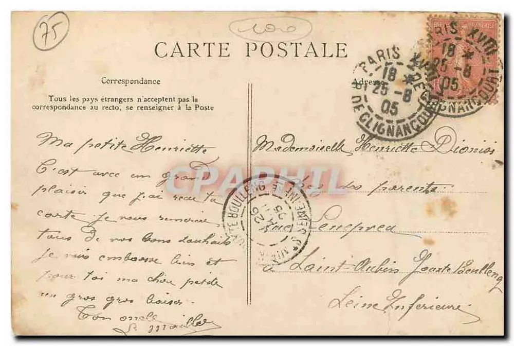 Paris — Estação Saint-Lazare — C.L.C. n°319 - Verso