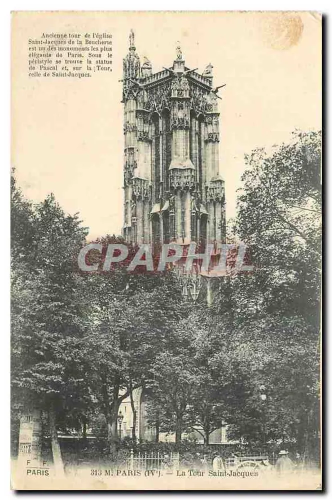 Torre Saint-Jacques — Paris (IV) — F. Fleury, fot. - Imp. édit. Paris - Frente