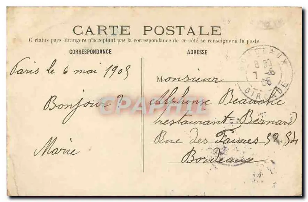 Paris — O Panteão — C.M. n°32 - Verso