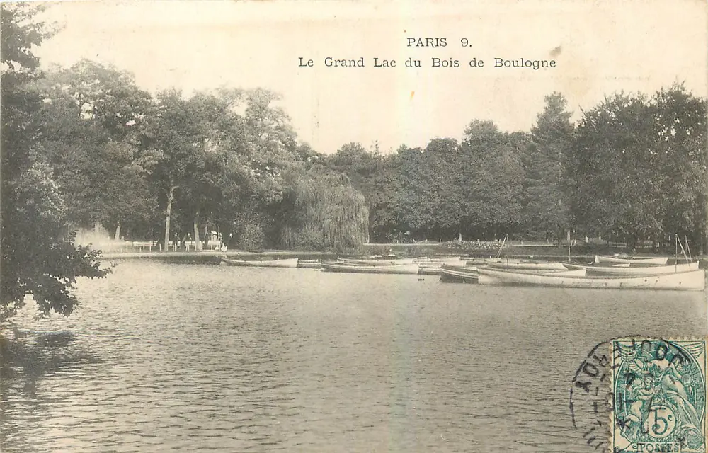 Paris 9. — Ansicht des Großen Sees im Bois de Boulogne — Verlag nicht erkennbar - Vorderseite
