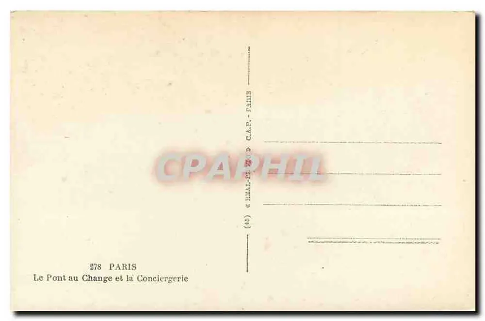 Le Pont au Change et la Conciergerie — Paris — éditeur Cat - Verso