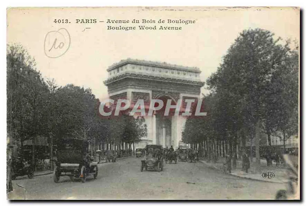 Paris — Avenue du Bois de Boulogne — Éditeur J. & L. Dury, Paris, n° 4013 - Recto