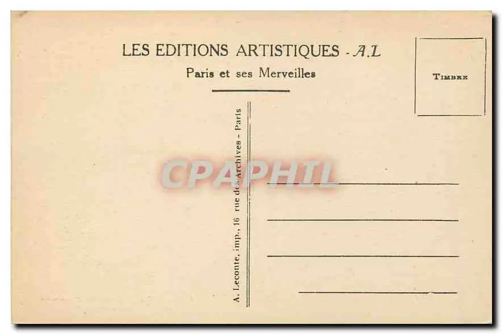 Paris - Túmulo de Napoleão — editor A.L. - Verso