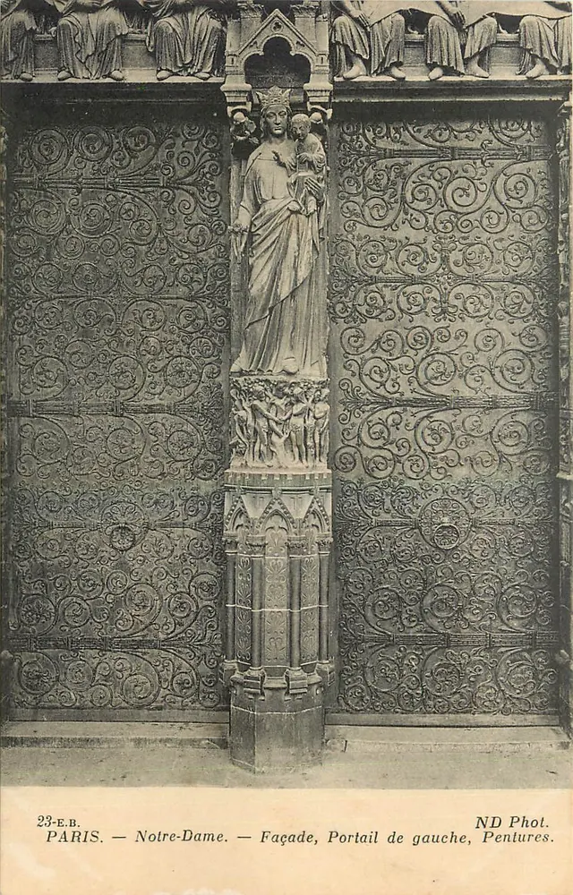 Paris — Notre-Dame — Façade, Portail de gauche, Pentures — ND Phot. - Recto