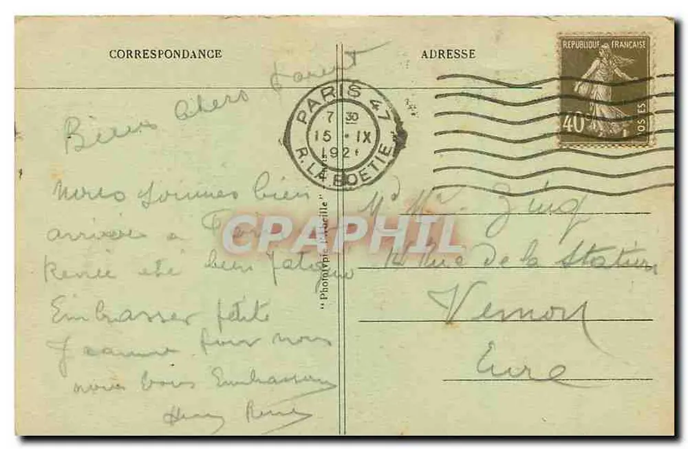 Paris — Arco do Triunfo da Estrela — editor La Boëtie, n°47 - Verso