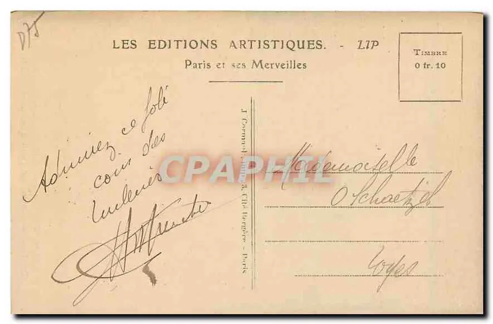 Paris — Der Tuileries-Garten und das Pavillon de Rohan — LES EDITIONS ARTISTIQUES - LIP - Rückseite