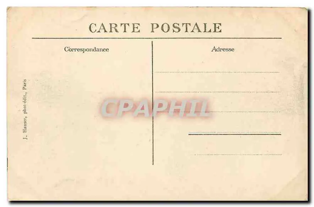 Paris (4e) — Hôtel de Ville — J. Hauser, fot.édit., Paris - Verso
