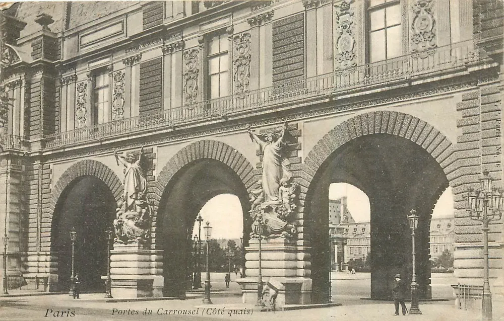 Portes du Carrousel (Côté quais) — Paris — éditeur Albert Mie - Recto