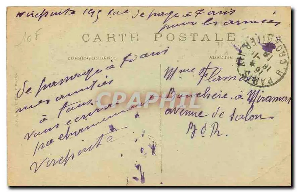 Paris — La Rue de Rivoli und die Tour St-Jacques — L.D. - Rückseite