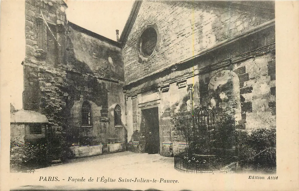 PARIS - Façade de l'Église Saint-Julien-le-Pauvre — Edition Attié - Recto