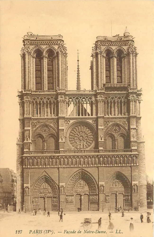 Paryż (IVe) — Façada Katedry Notre-Dame — LL. — Nr 127 - Awers