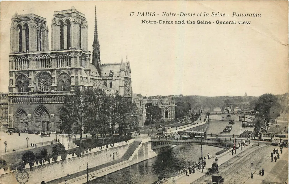 Paris - Notre-Dame et la Seine - Panorama — vue générale — éditeur Imp. phot. L'Abellier, Paris, n°17 - Recto