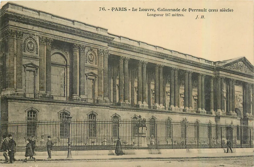 Paris - O Louvre, Colunata de Perrault (século xvii) — J. H. — n° 76 - Frente