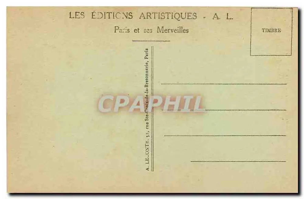 Paris - A Torre St-Jacques — visão da torre Saint-Jacques — A. L. - Verso