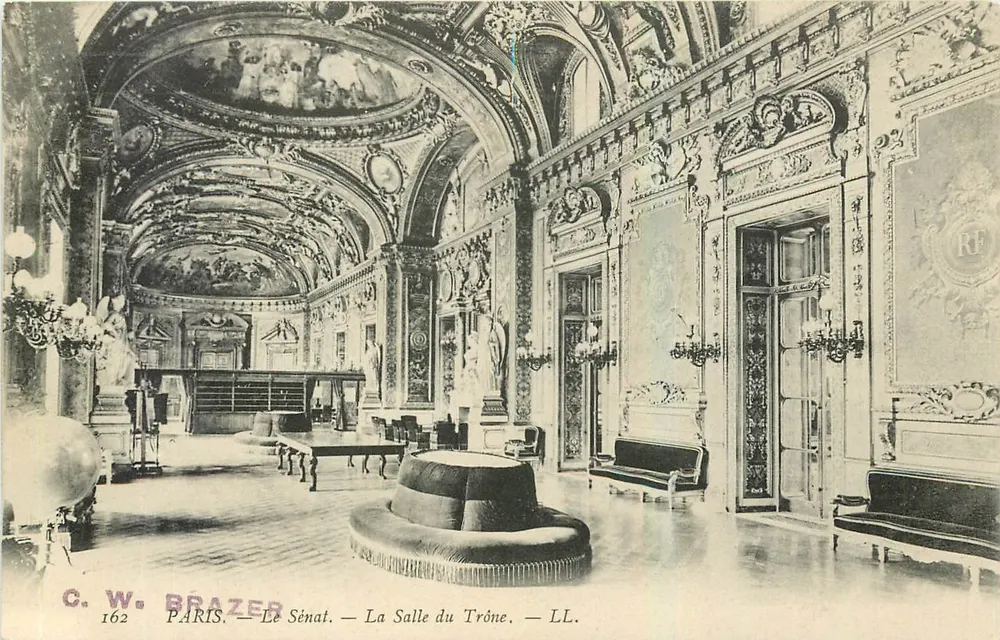 Paris — O Senado — A Sala do Trono — C. W. Brazier, n°162 - Frente